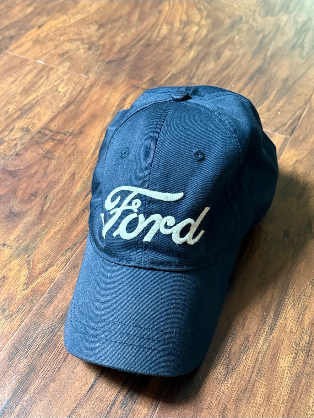 Ford Navy Baseball Cap with Cream Script Logo